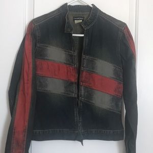 Orimono Jeans Jacket-With Red and Blue